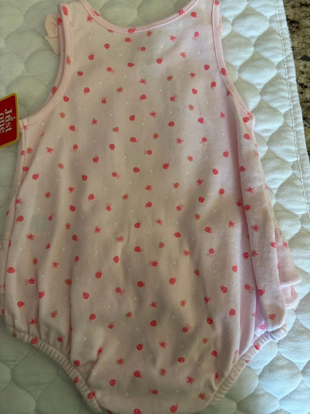 Just One You by Carter's Pink Floral Ruffle Baby One-Piece